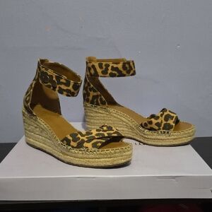 Franco Sarto Animal Print Espadrille Wedges